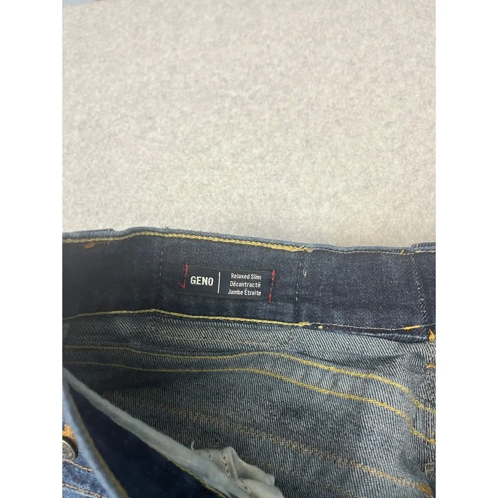 True Religion Geno Jeans Mens 36x34 Blue Cascade Slim Fit Stretch Flap Pockets